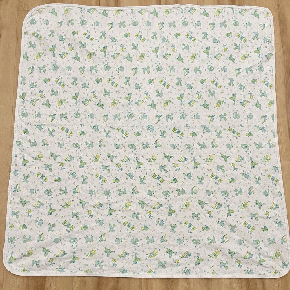 Vintage Carter's Mother Goose Nursery Rhymes Baby Receiving Blanket Cotton USA